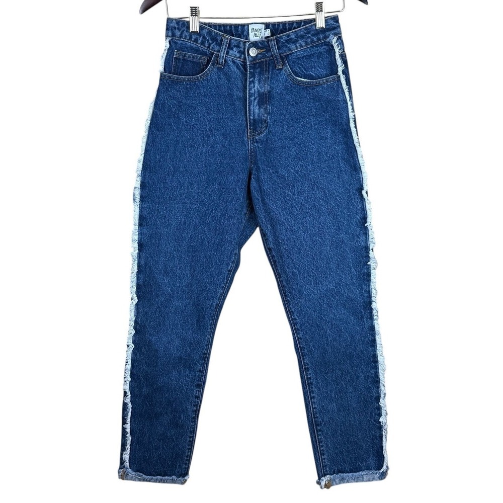 Princess Polly Womens Amita Straight Leg Raw Side Seam Jeans US Size 2